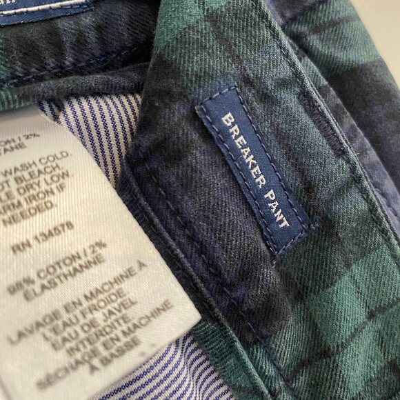 Vineyard Vines Breaker Pants Chinos Tartan Plaid Green Blue Mens - Picture 9 of 10